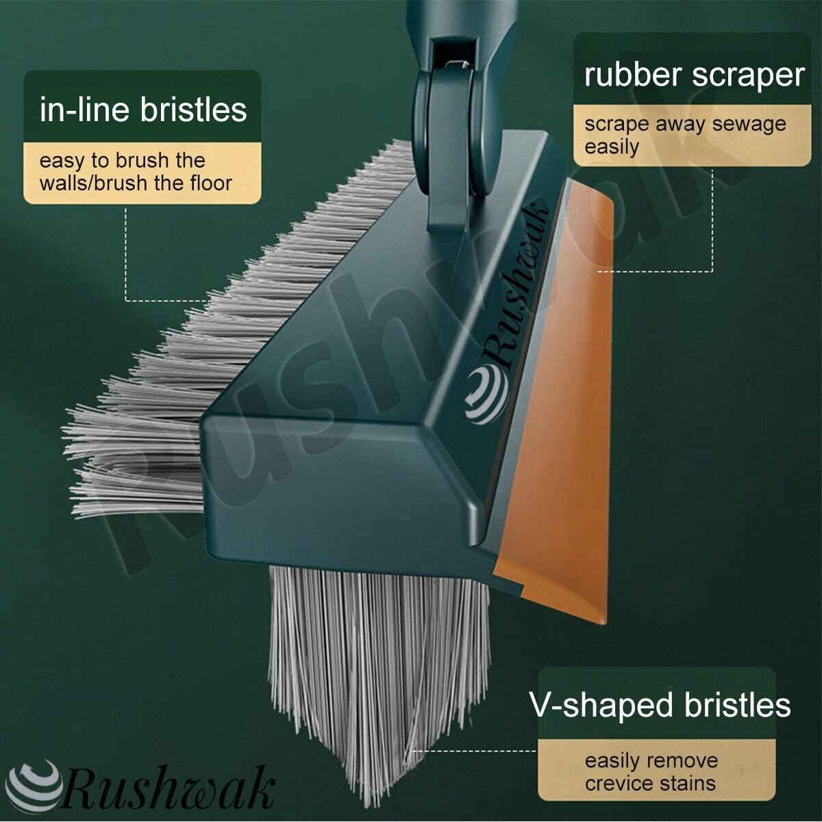 Bathroom Cleaning Brush with Wiper