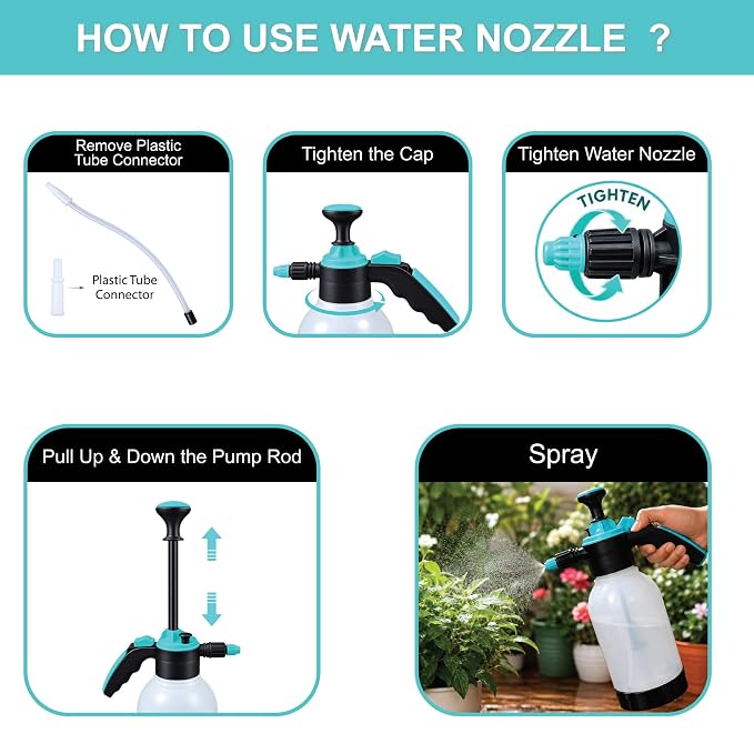 Galaxy Leaff  2L 2-in-1 Foam & Water Pressure Sprayer with 2 Nozzles, Continuous Spray & Manual Pump, for Car & Bike Washing, Plant Watering, Gardening, Home Cleaning.