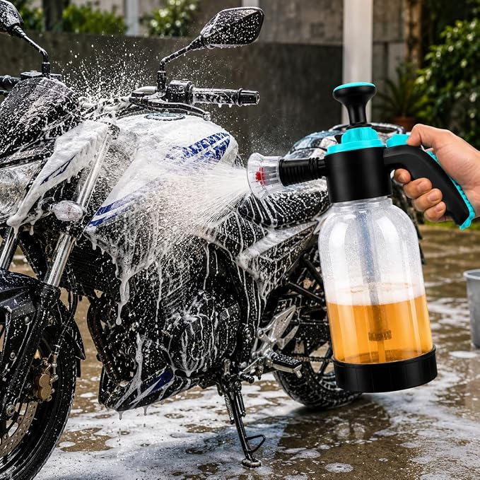 Galaxy Leaff  2L 2-in-1 Foam & Water Pressure Sprayer with 2 Nozzles, Continuous Spray & Manual Pump, for Car & Bike Washing, Plant Watering, Gardening, Home Cleaning.