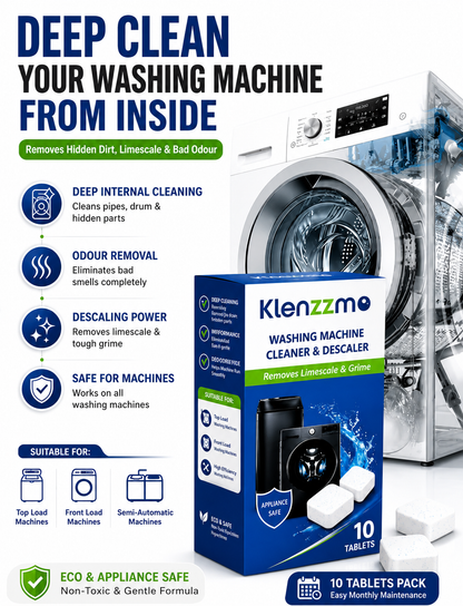 Washing Machine Cleaner & Descaler Tablets - Pack of 20